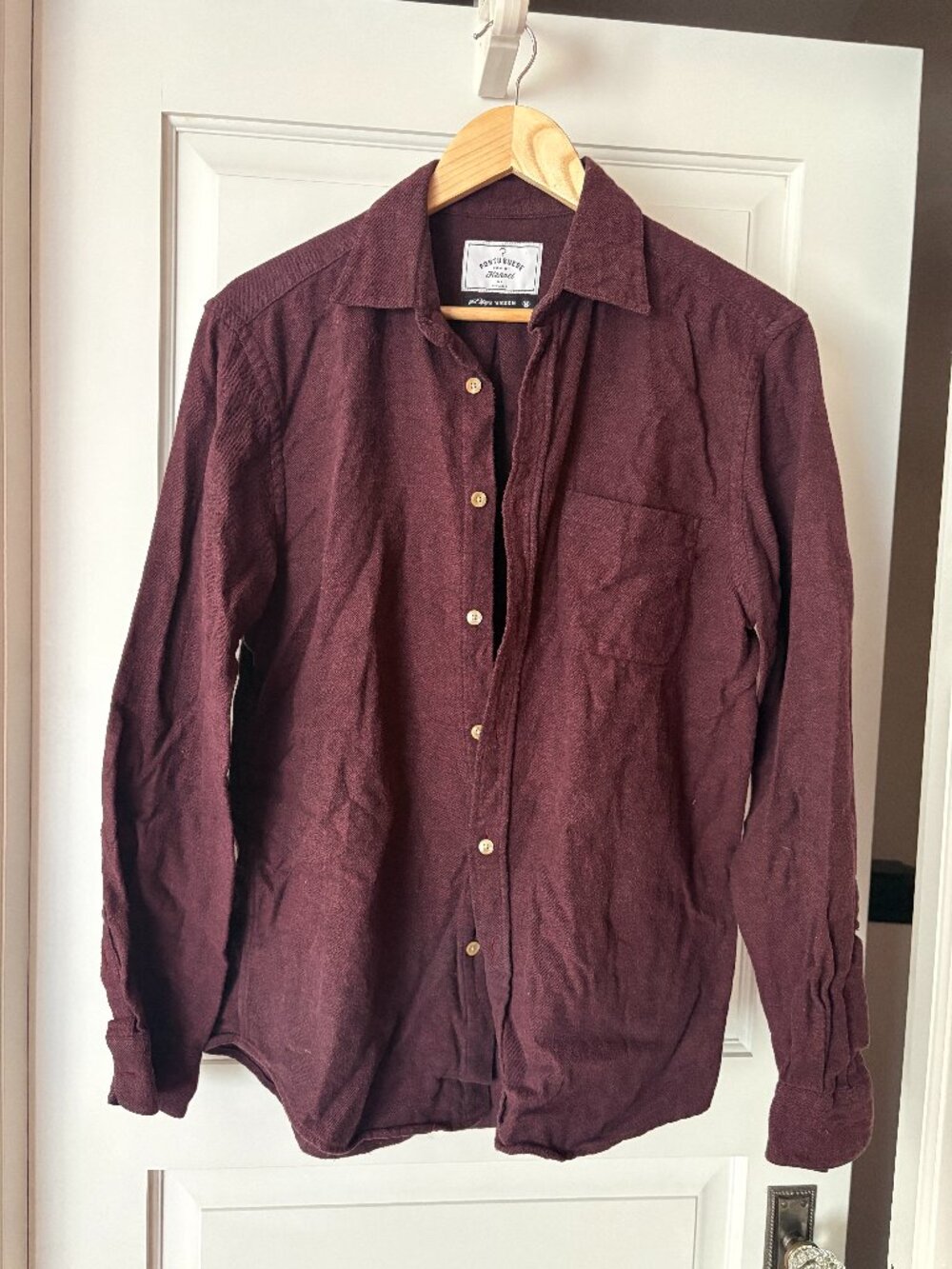 Portuguese Flannel Burgundy Flannel Shirt -- Medium